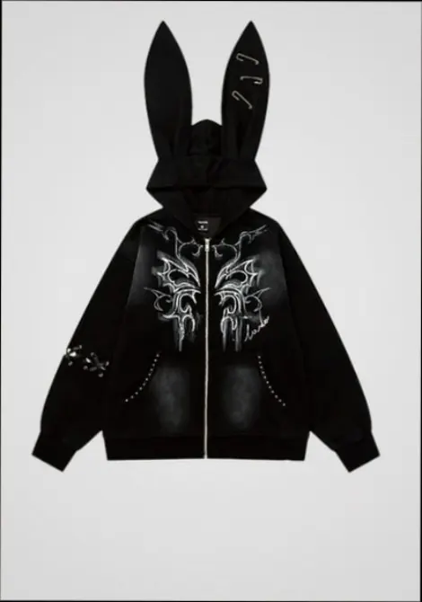 Long-ear Graphic Hoodie style reference